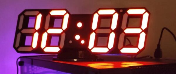 3D LED Digital Clock Red light