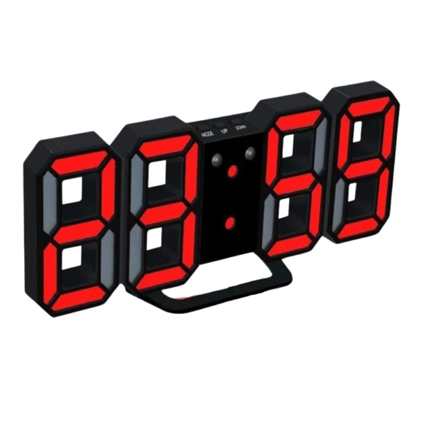 3D LED Digital Clock Red light