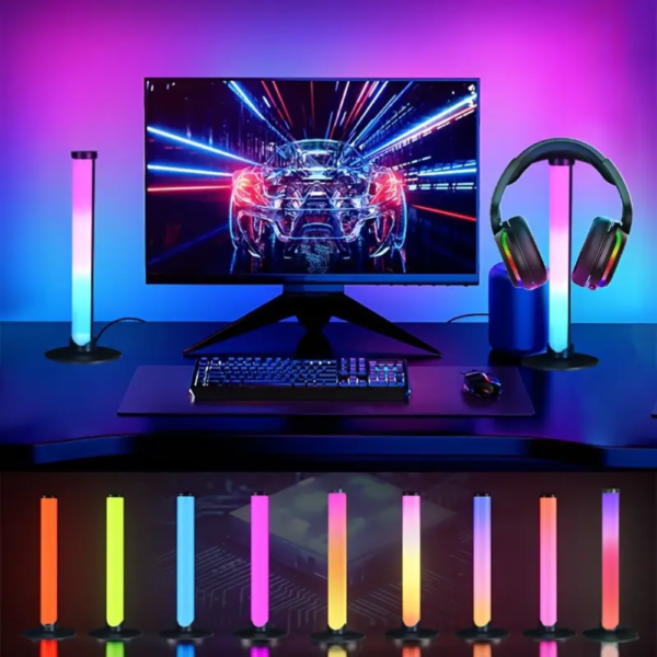 rgbic led strip Headset Stand & 2 Intelligent LED Light Bar
