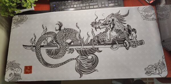 Dragon White Gaming Mousepad 90 * 40 CM