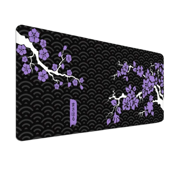 Japanese Purple Floral Gaming Mousepad 80 * 30 CM