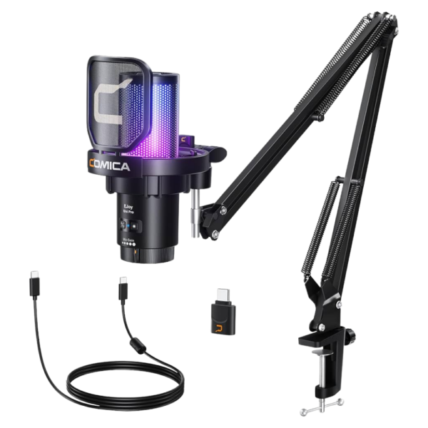 Comica Uni Pro Wireless Gaming Microphone + Boom Arm Stand