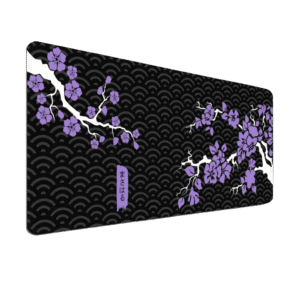 Japanese Purple Floral Gaming Mousepad 90 * 40 CM