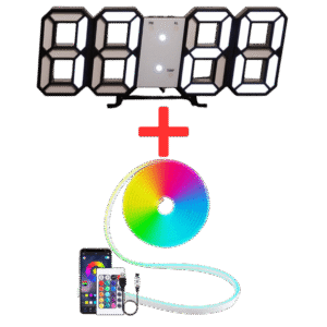 Pack (3D led Clock + Led Neon 5 M)